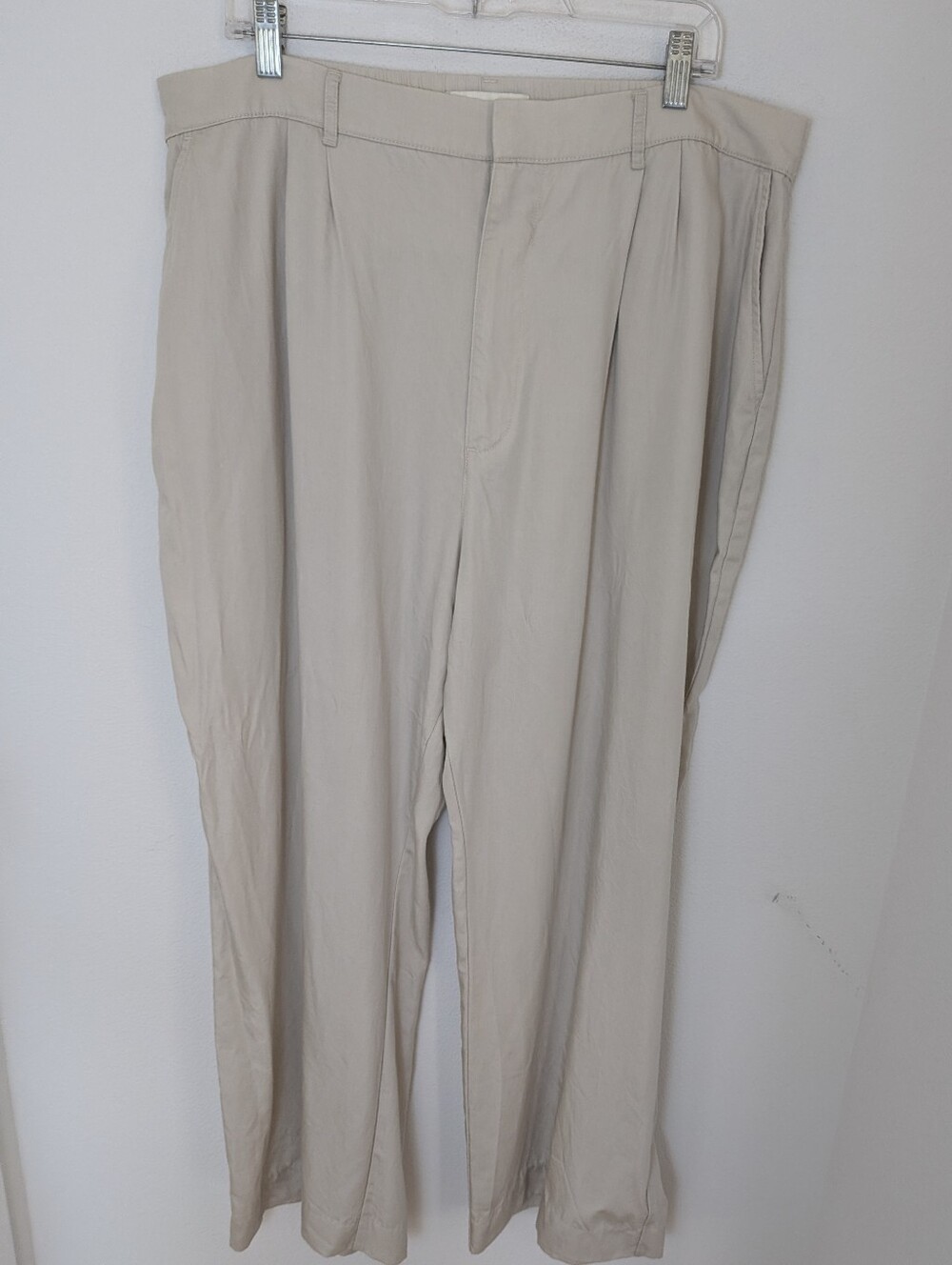 Abercrombie & Fitch Women's High Waist Wide Leg Pants Ivory Sz XL Lightweight